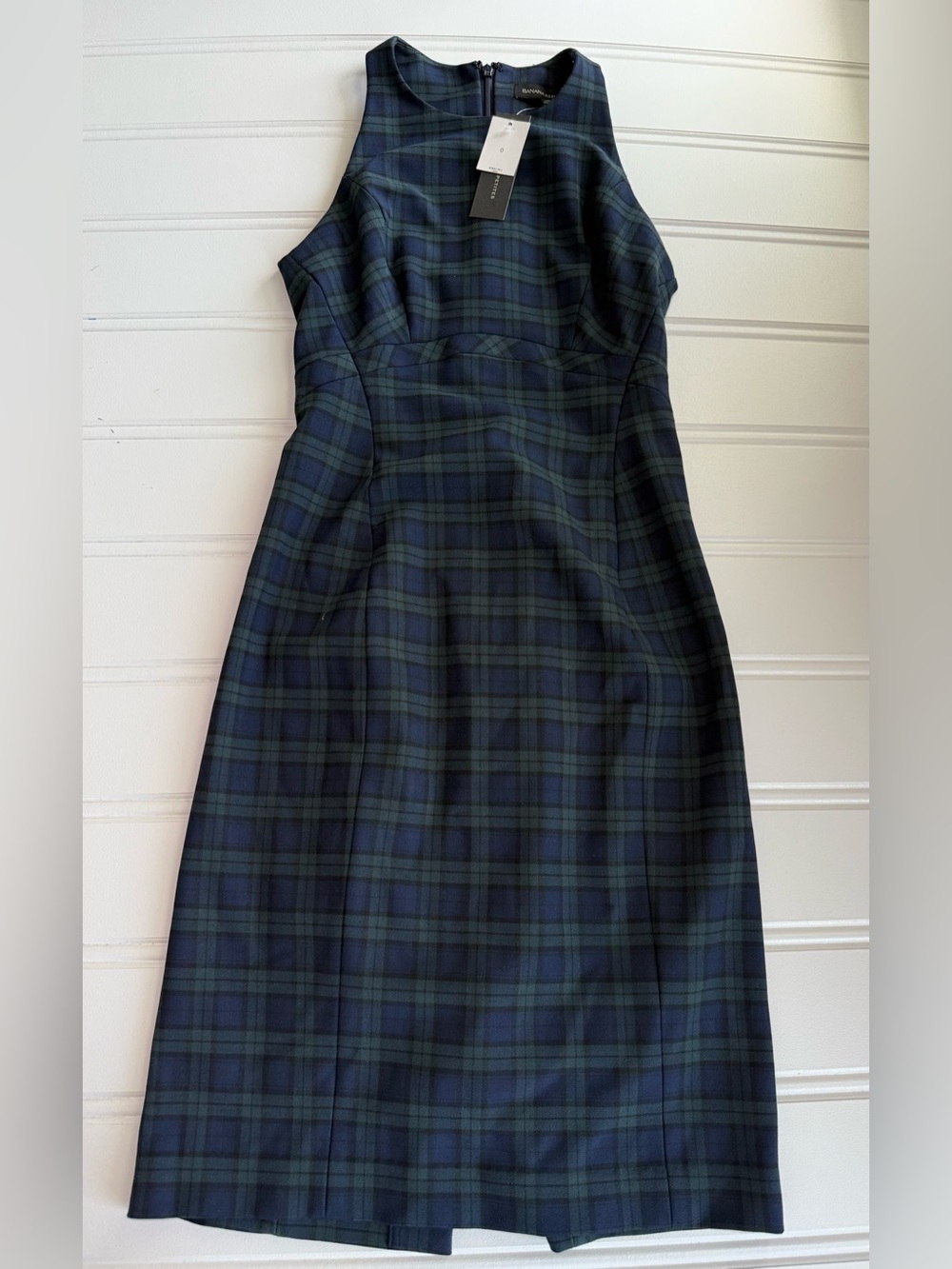 Banana Republic Black Watch Plaid Tartan Sheath Dress Women 0 NEW 3047